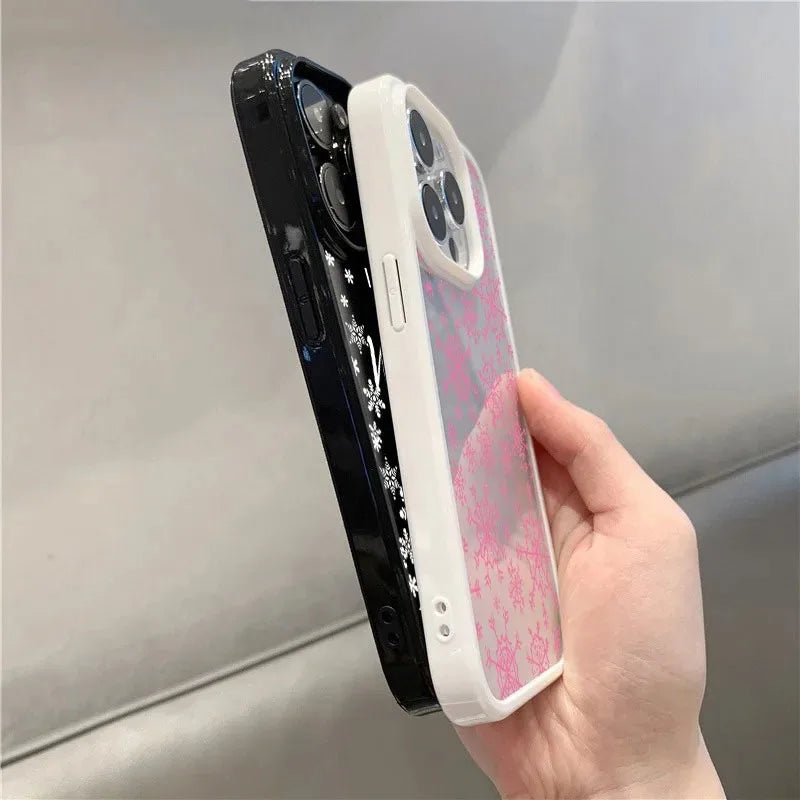 Snowflake English Pattern Clear Phone Case