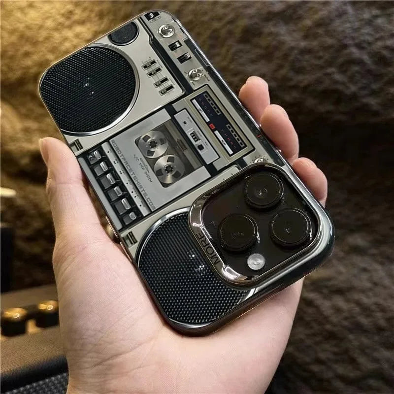 Retro Recording Device Printed Shockproof Matte Phone Case