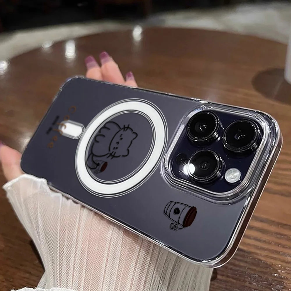 Cute Cat For Magsafe Wireless Charger Phone Case