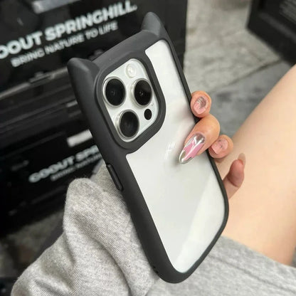 Cute Cat Ear Transparent Phone Case