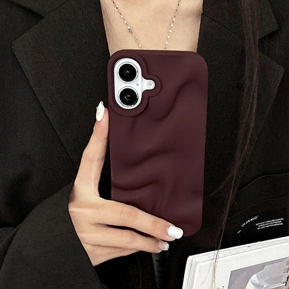 Stylish Wine Red Irregular Water Ripples 3D Phone Case