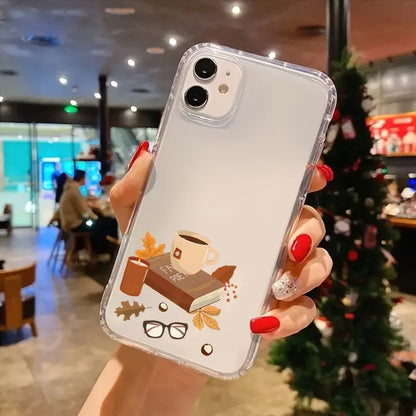 Fall Autumn Brown Aesthetic Clear Phone Case