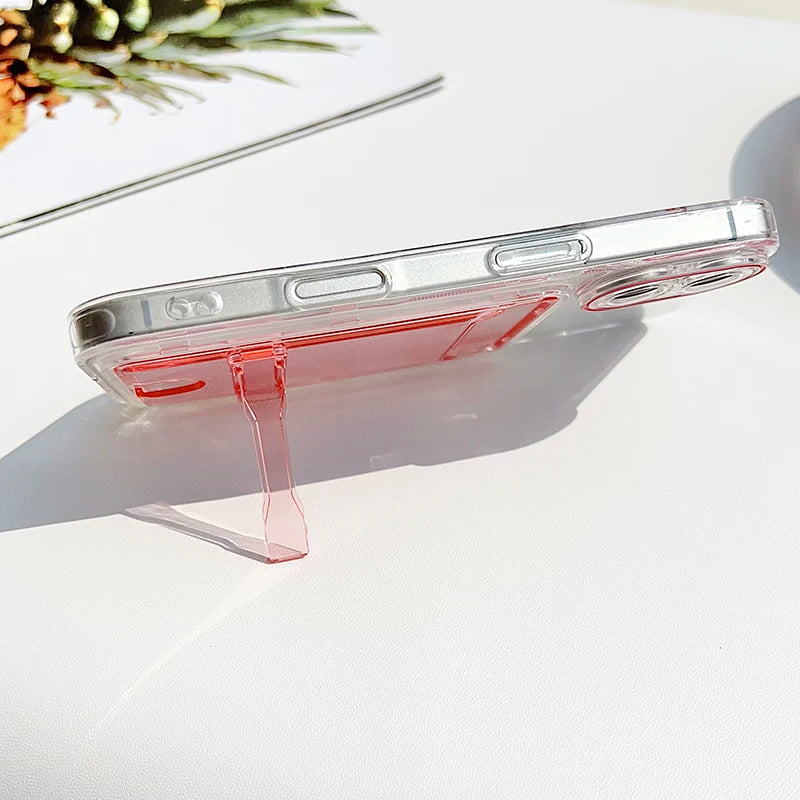 Clear Card Slot Wallet Bag Holder Stand Phone Case