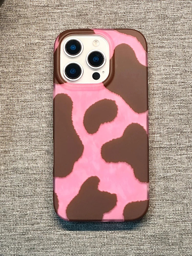 Ins Trendy Milk Cow Print IMD TPU Phone Case