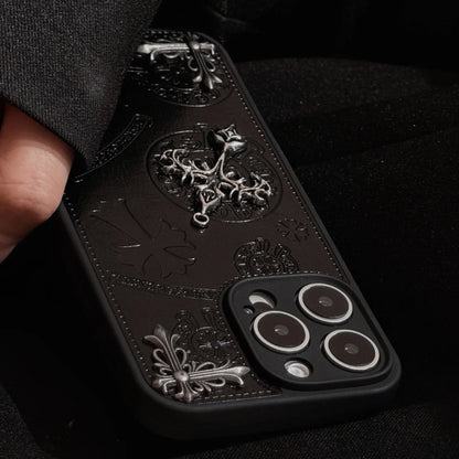 Luxurious Three-dimensional Cross Kroxin PU Leather Printed Grand Phone Case New