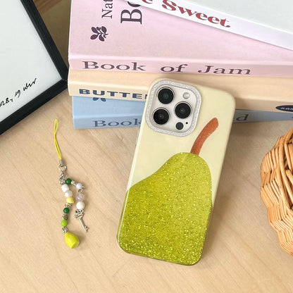 Fashion Cute Pear Glitter Bling Phone Case
