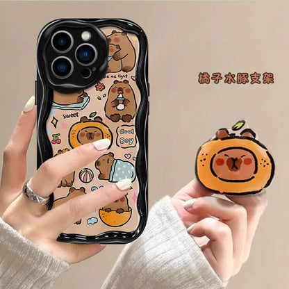 Cute Capybara Grip Holder Phone Case