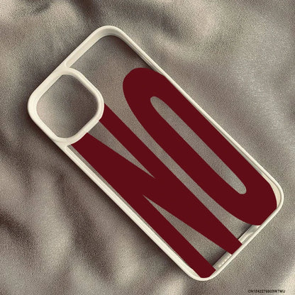 Wine Red Letter Yes No Couple Phone Case New