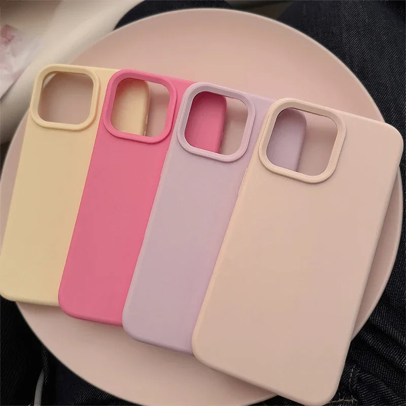 Dopamine-Inspired Silicone Solid Color Simple Fashion Phone Case