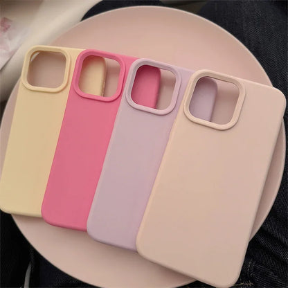 Dopamine-Inspired Silicone Solid Color Simple Fashion Phone Case