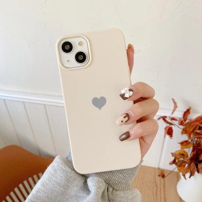 Matte Candy Color Love Heart Silicone TPU Soft Phone Case