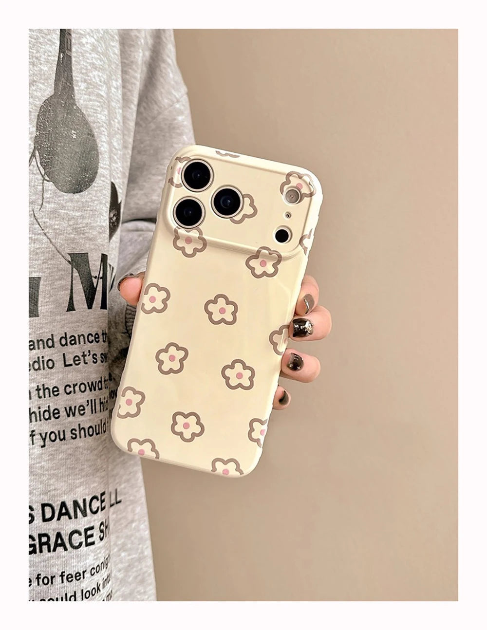 INS Korean Lovely Flowers Cute Star Soft Pink Phone Case
