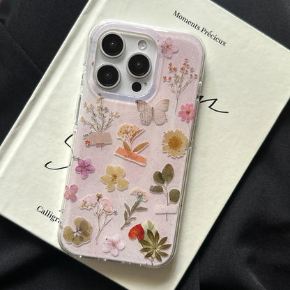 Cute Pressed Real Dried Flowers Phone Case