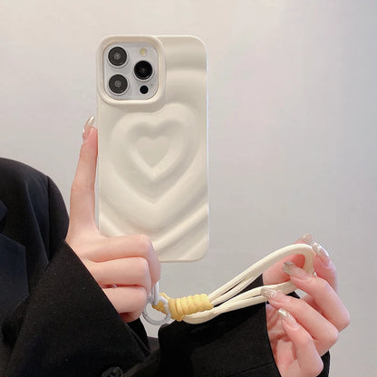 Simple Stylish Water Wavy Love Heart Phone Case