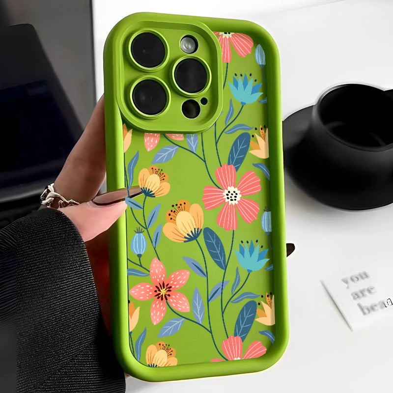 Colorful Flowers Silicone Case