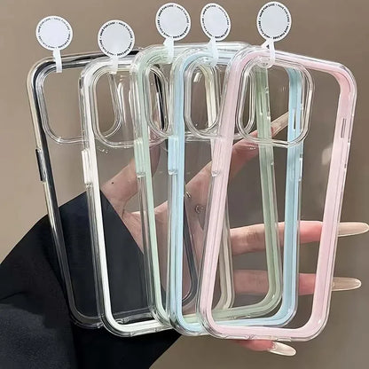 Luxury Candy Color Frame Clear Back Phone Case