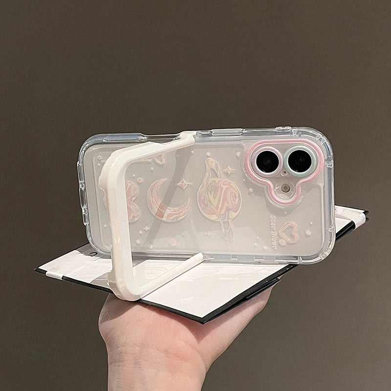 Pink Bow Moon Stars Bracket Phone Phone Case