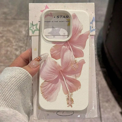 Pink Hibiscus Elegant High Aesthetic Phone Case