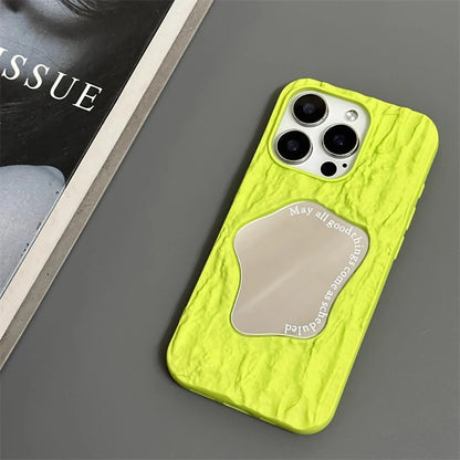Luxury 3D Rock Pattern Makeup Mirror Rose Phone Case