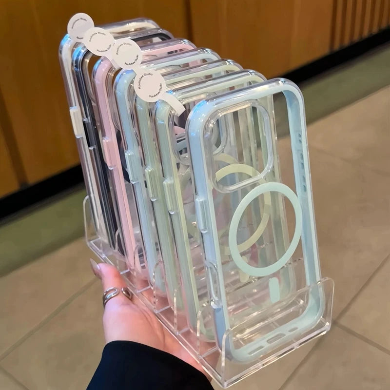 Luxury Transparent Frame Magsafe Phone Case