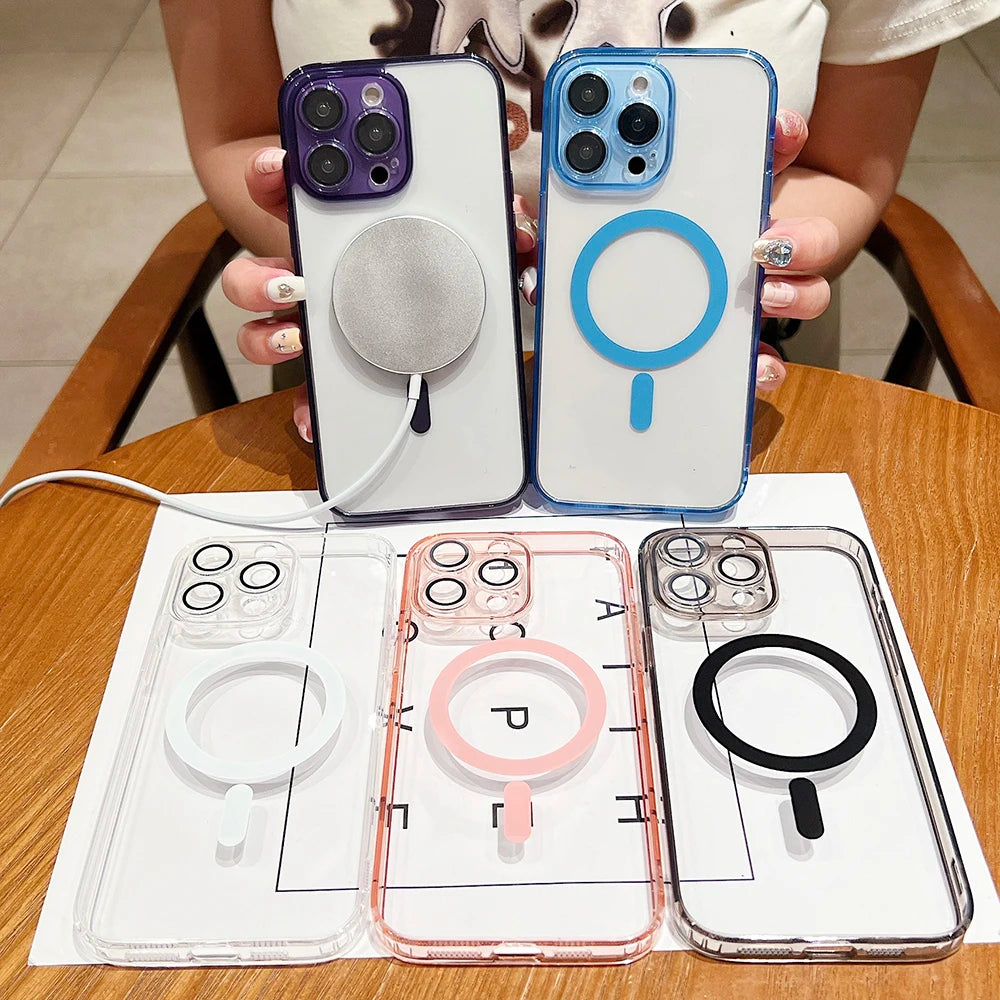 Luxury Transparent Candy Color Hybrid Hard Phone Case