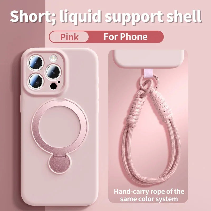 Liquid Silicone Bracket Magnetic Phone Case