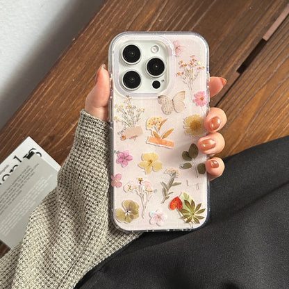 Cute Pressed Real Dried Flowers Phone Case