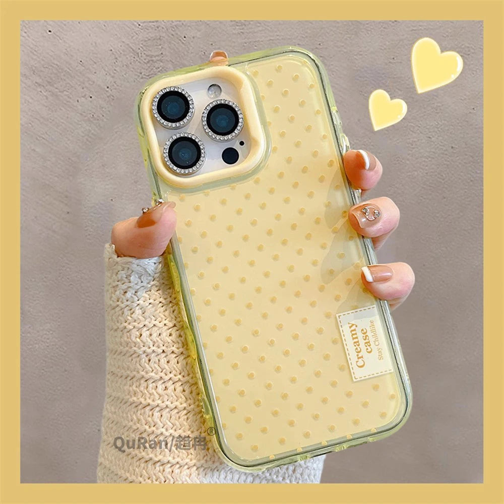 New Korean Cute Polka Dot Macron Color Phone Case