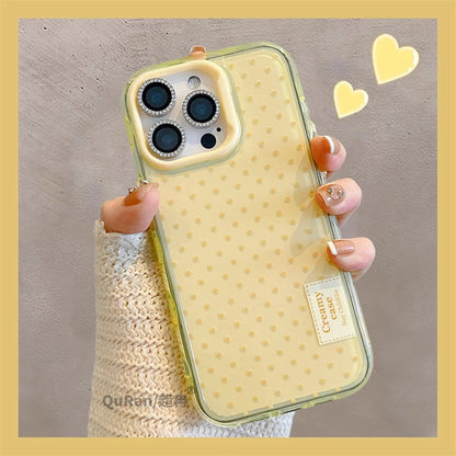 New Korean Cute Polka Dot Macron Color Phone Case