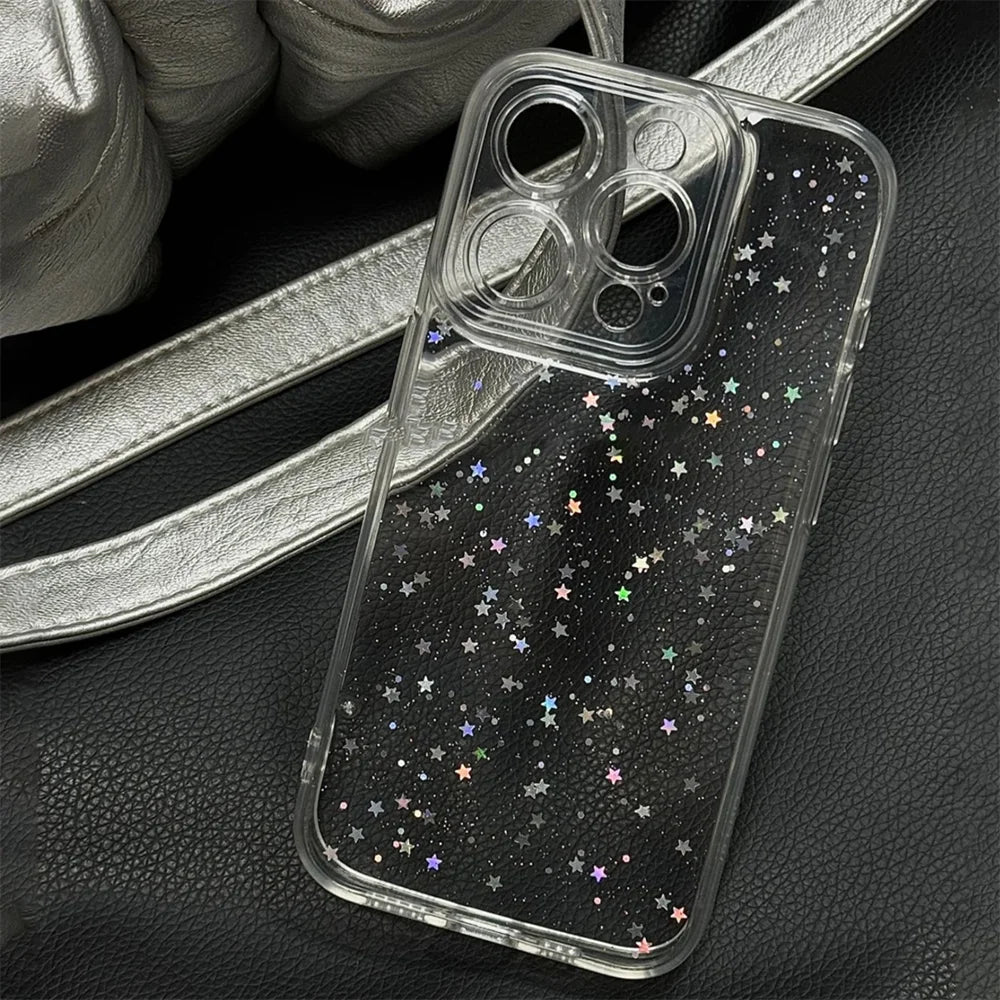Luxury Clear Star Bling Glitter Phone Case