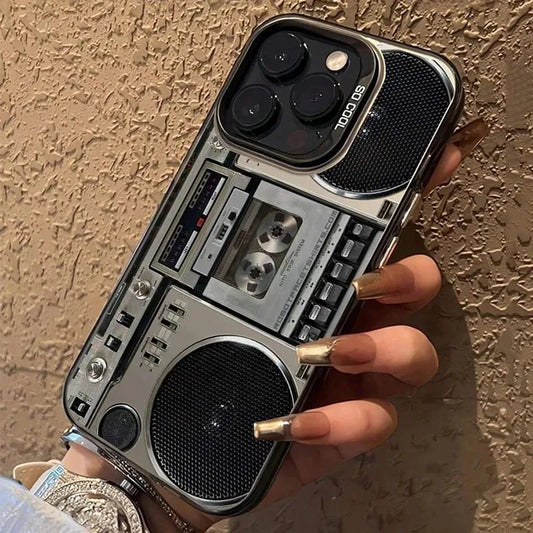Retro Recording Device Printed Shockproof Matte Phone Case