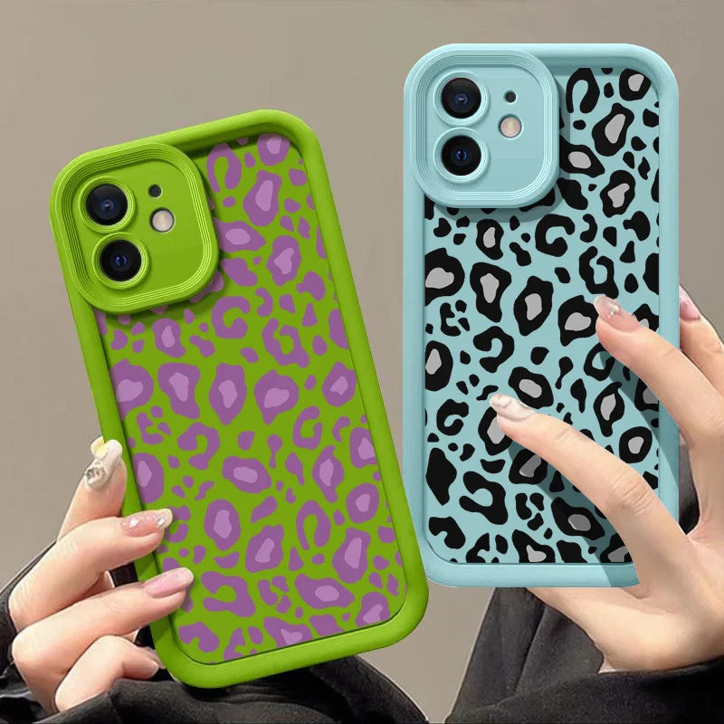 Leopard Pattern Shockproof Silicone Case for iPhone