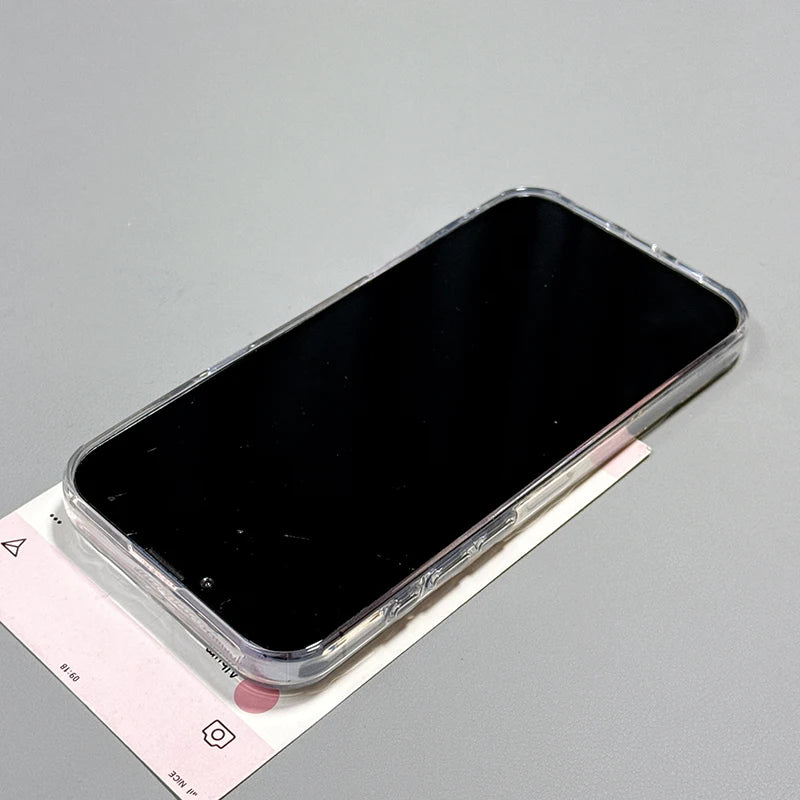 Fashion Advanced Transparent Tin Foil Wrinkle Couple Phone Case