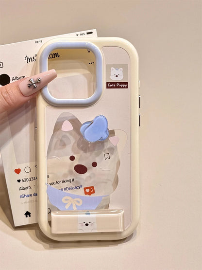 Cute Animal Fruits Series Rotating Stickers with Holder Phone Case