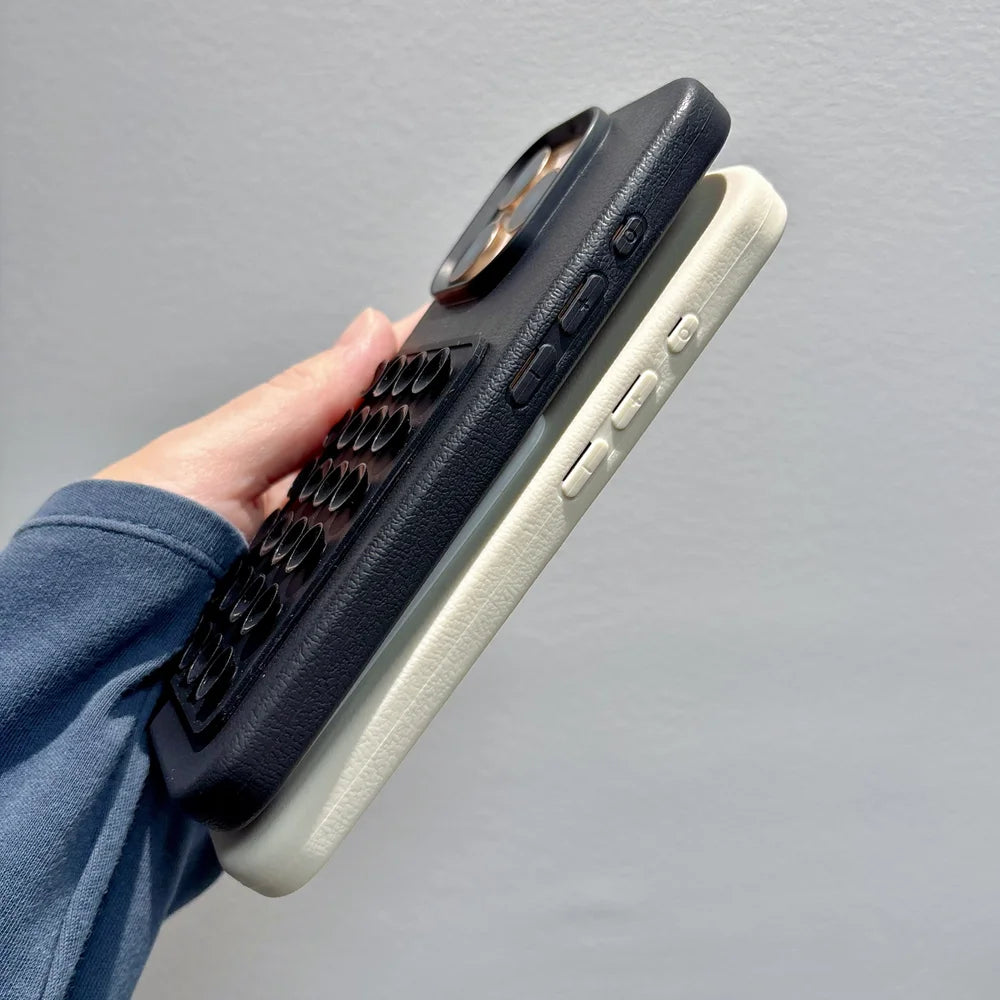 Luxury 3D Suction Cup Airbag Litchi Pattern Phone Case