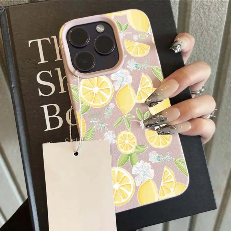 Yellow Lemon Slice Lichee Pattern Phone Case