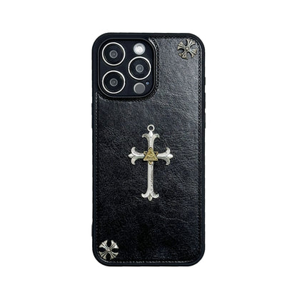 Luxurious Three-dimensional Cross Kroxin PU Leather Printed Grand Phone Case New