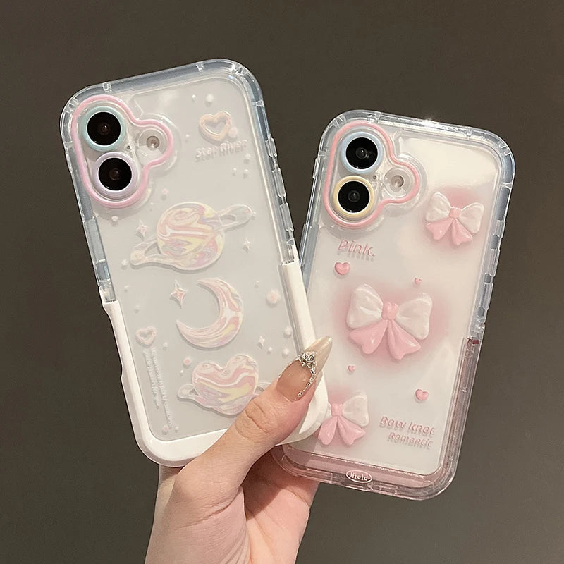 Pink Bow Moon Stars Bracket Phone Phone Case