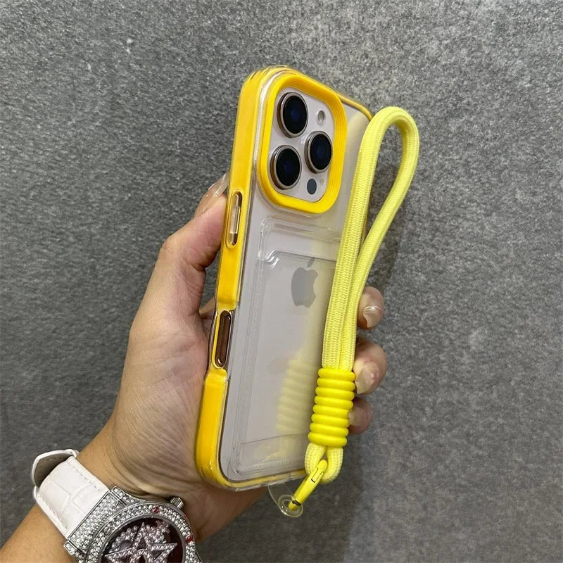 Luxury Card Slot Bag Clear With lanyard Phone Case