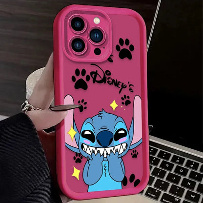 Disney Stitch Angel Silicone Phone Case for iPhone