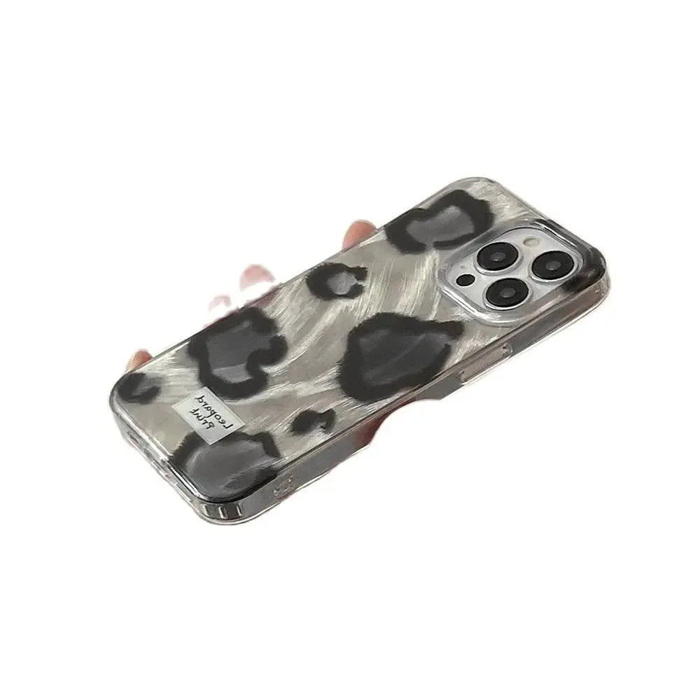 Cute Leopard Prints Feather Yarn Phone Case