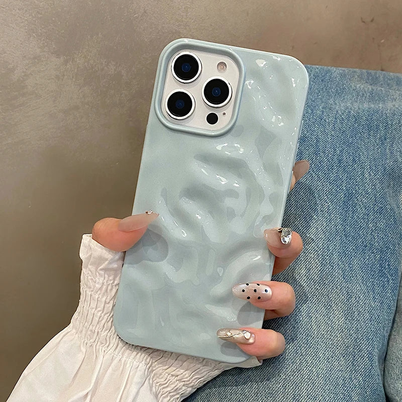 Ins 3D Rose Meteorite Pattern Texture Phone Case