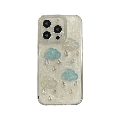 3D Clouds Raindrops Phone Case