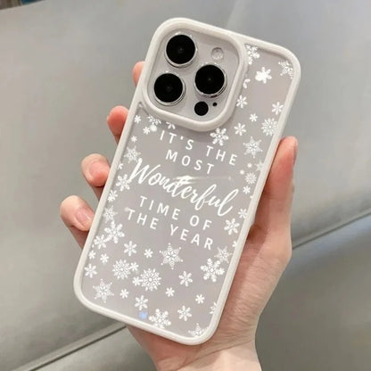 Snowflake English Pattern Clear Phone Case