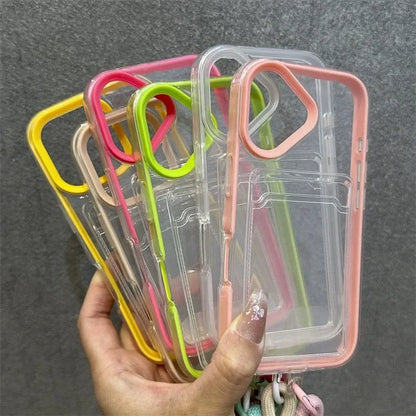 Luxury Card Slot Bag Clear With lanyard Phone Case