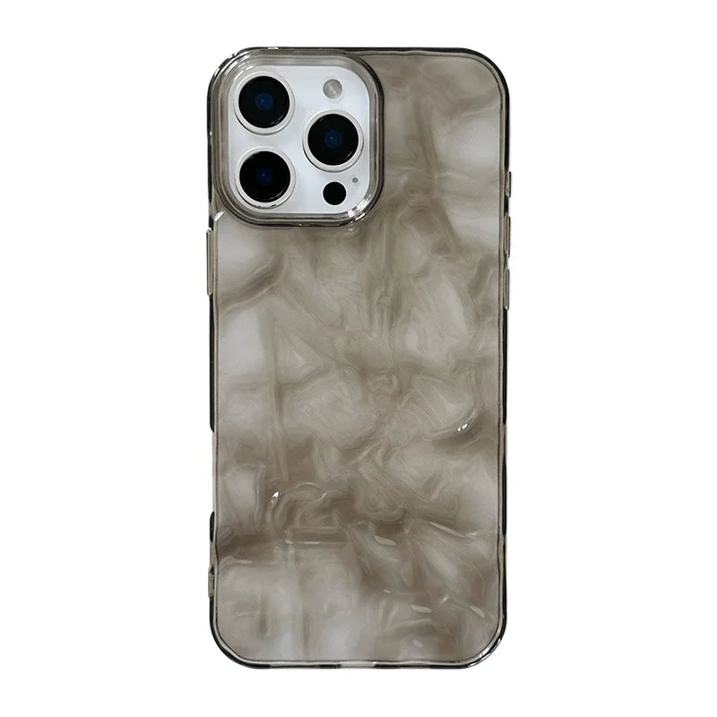 Fashion Advanced Transparent Tin Foil Wrinkle Couple Phone Case