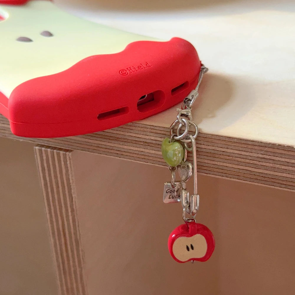 Funny Red Apple Core Cute Silicone Phone Case