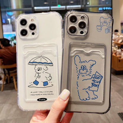 Umbrella Line Dog Card Hold Case Phone Case
