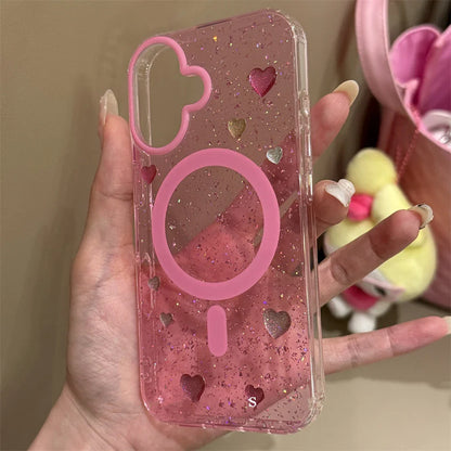 Glitter Love Heart Magsafe Case Phone