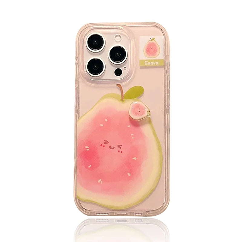 Ins Summer Fruit 3D Guava Durian Avocado Phone Case